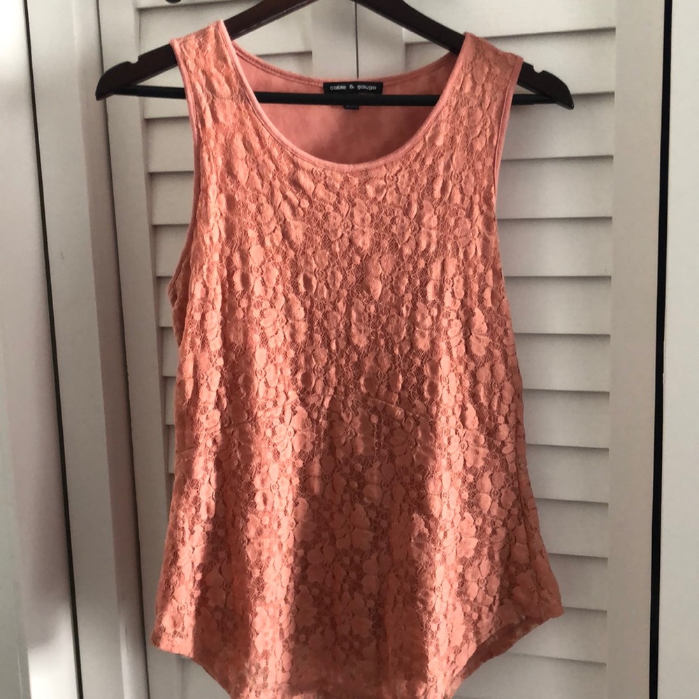 Pink lace tank top